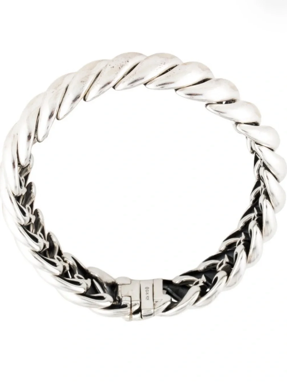David Yurman Sleek Silver Twisted Rope Bangle Bracelet - Women Jewelry